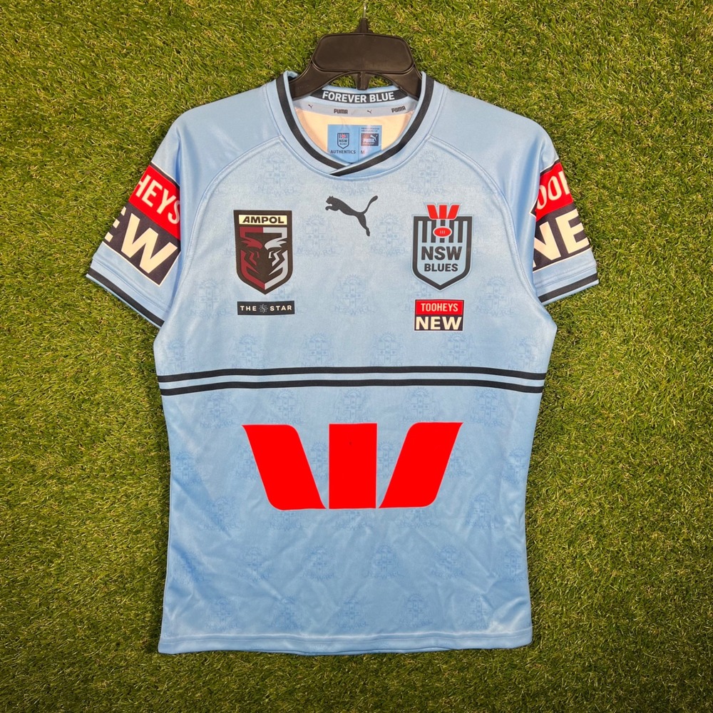 Puma NSW Blues 2023 State of Origin Jersey Womens Medium Sky Blue 77077401